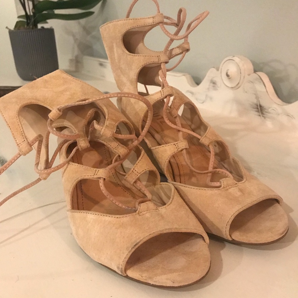 Schutz Ruthie Tan Gladiator Wedge Sandals - Picture 8 of 8